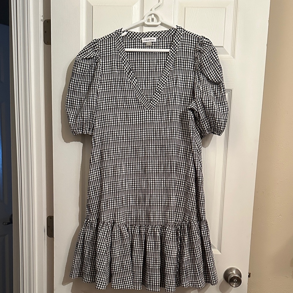 Calvin Klein Monochrome Checkered Dress